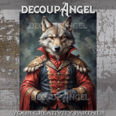 赤いマントを持つ貴族的なオオカミ – デカッパ – 薄葉紙