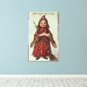 赤いマントを着た子供 キャンバスプリント (インサイチュ (ウッドフロア))