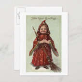 赤いマントを着た子供 ポストカード (正面/裏面)