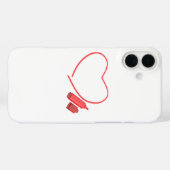 赤いマーカーと赤いハート Case-Mate iPhoneケース (裏面 (横))