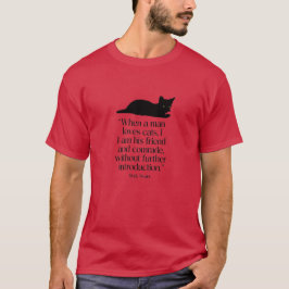 赤いマーク・トウェインの猫の引用Tシャツ Tシャツ