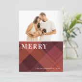 赤いマーズラ・プレイドの写真1枚　メリークリスマス シーズンカード (スタンド正面)