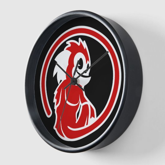 赤いマーモセットのロゴ 壁時計 (傾斜)