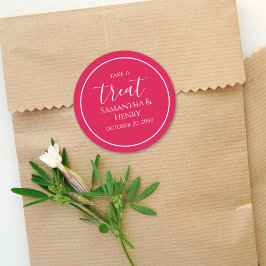 赤いミニマルな結婚記念日のカリグラフィー ラウンドシール