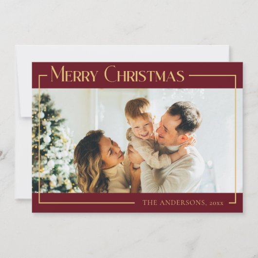 赤いミニマルクリモダンスマスファミリーの写真 シーズンカード (正面)