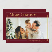 赤いミニマルクリモダンスマスファミリーの写真 シーズンカード (正面/裏面)