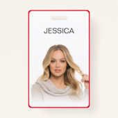 赤いミニマル社員企業のの写真IDの消去 バッジ (正面)