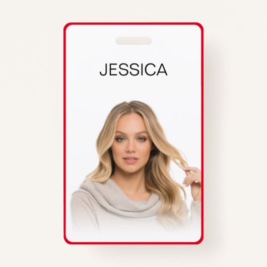 赤いミニマル社員企業のの写真IDの消去 バッジ (正面)