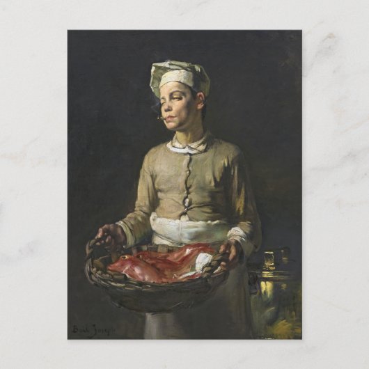 赤いムレットを持つスカルライオンJoseph Bail Art ポストカード (正面)