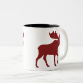 赤いムースシルエット | カントリーホリデーワイルドライフ ツートーンマグカップ (正面右)