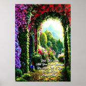 赤いメイブの花を持つテキスト、経路を追加 ポスター (正面)