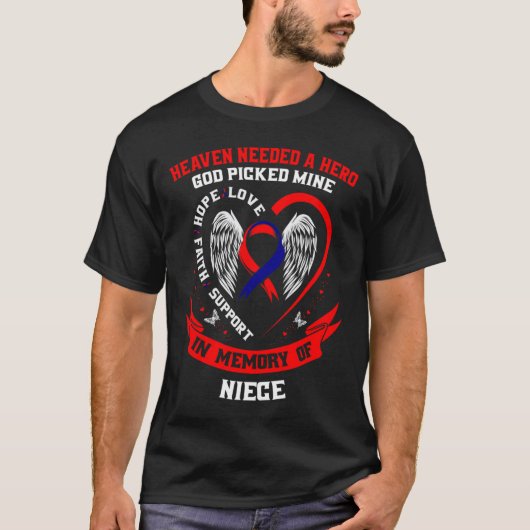 赤いメモリアルギフト姪のハート病欠阿波 Tシャツ (正面)