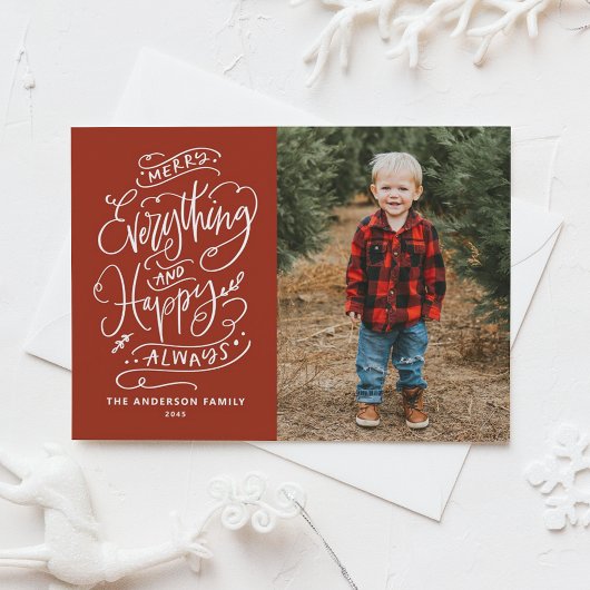 赤いメリーすべてとハッピー常に写真 シーズンポストカード