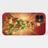 赤いメリークリスマスのギフトの木のデザイン Case-Mate iPhoneケース (裏面(横))