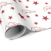 赤いメリークリスマスの星 ラッピングペーパー (ロールコーナー)