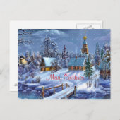 赤いメリークリスマスの郵便はがき シーズンポストカード (正面/裏面)