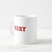 赤いメリークリスマスコーヒーマグ コーヒーマグカップ (正面左)