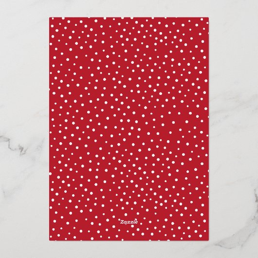 赤いメリークリスマススクリプトの写真 箔シーズンカード (裏面)