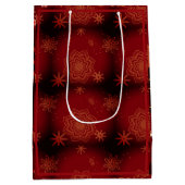 赤いメリークリスマスパーソナライズされた ミディアムペーパーバッグ (裏面)