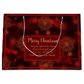 赤いメリークリスマスパーソナライズされた ラージペーパーバッグ (正面)