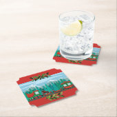 赤いメリークリスマス列車 ペーパーコースター (インサイチュ)