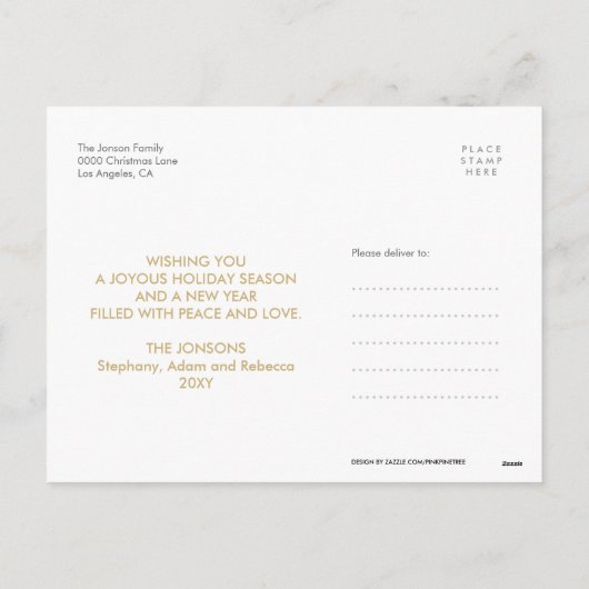 赤いメリークリスマス3の写真のモダンの郵便はがき シーズンポストカード (裏面)