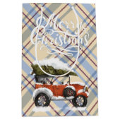 赤いメリートラックの文字で可愛いスコットランド ミディアムペーパーバッグ (正面)