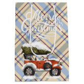 赤いメリートラックの文字で可愛いスコットランド ミディアムペーパーバッグ (裏面)