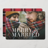 赤いメリープ結婚したラidのフォトカード シーズンカード (正面/裏面)