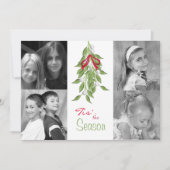 赤いメリー弓の休日のフォトカード付きミスタントー シーズンカード (正面)