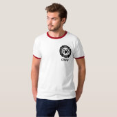 赤いメンズ乗組員のワイシャツ Tシャツ (正面フル)