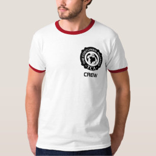 赤いメンズ乗組員のワイシャツ Tシャツ