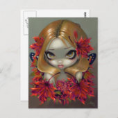 「赤いメープルの妖精」はがき ポストカード (正面/裏面)