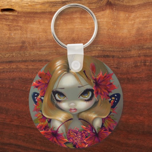 "赤いメープルの妖精"キーチェーン キーホルダー (正面)