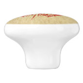 赤いメープルリーフキャビネットのノブ セラミックノブ (側面)