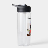 赤いメープルリーフシャツのホッケービーバーアニメ ウォーターボトル (右面)