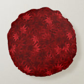赤いメープル葉のパターン ラウンドクッション (裏面)