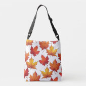 赤いメープル離れのパターン秋パターン クロスボディバッグ (裏面)