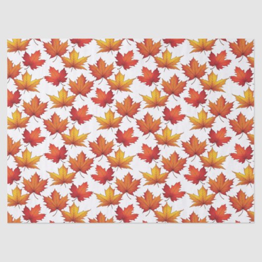 赤いメープル離れのパターン秋パターン 薄葉紙 (正面)