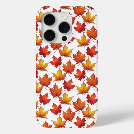 赤いメープル離れのパターン秋パターン Case-Mate iPhoneケース (裏面)