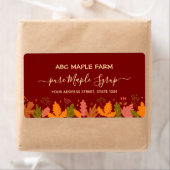 赤いメープル離れ縁どメープルシロップのラベル ラベル (インサイチュ)