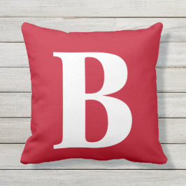 赤いモはっきりしたノグラムの屋外枕 アウトドアクッション