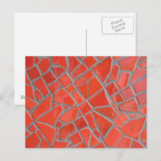 赤いモザイク ポストカード (正面/裏面)