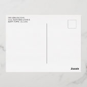 赤いモダンうれしそうなクリスマスの休日ホイル写真 箔シーズンポストカード (裏面)