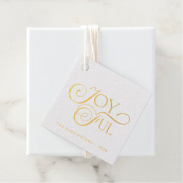 赤いモダンうれしそうなホリデークリスマスゴールドフォイル フェイバータグ