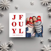 赤いモダンうれしそうな写真クリスマス シーズンカード