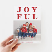 赤いモダンうれしそうな写真クリスマス シーズンカード