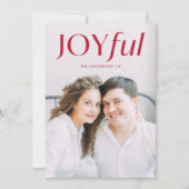 赤いモダンうれしそうな写真 シーズンカード (正面)