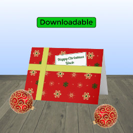 赤いモダンクリスマスの小包 シーズンカード