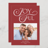 赤いモダンクリスマスの楽しい休日の写真 シーズンカード (正面/裏面)